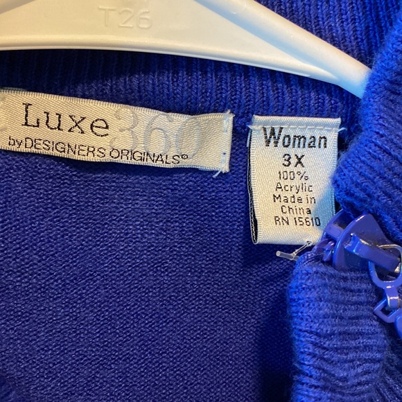 Luxe 360 Ultra Soft Sweater with Zipper Bling Embellishment |Size 3X - Picture 5 of 5